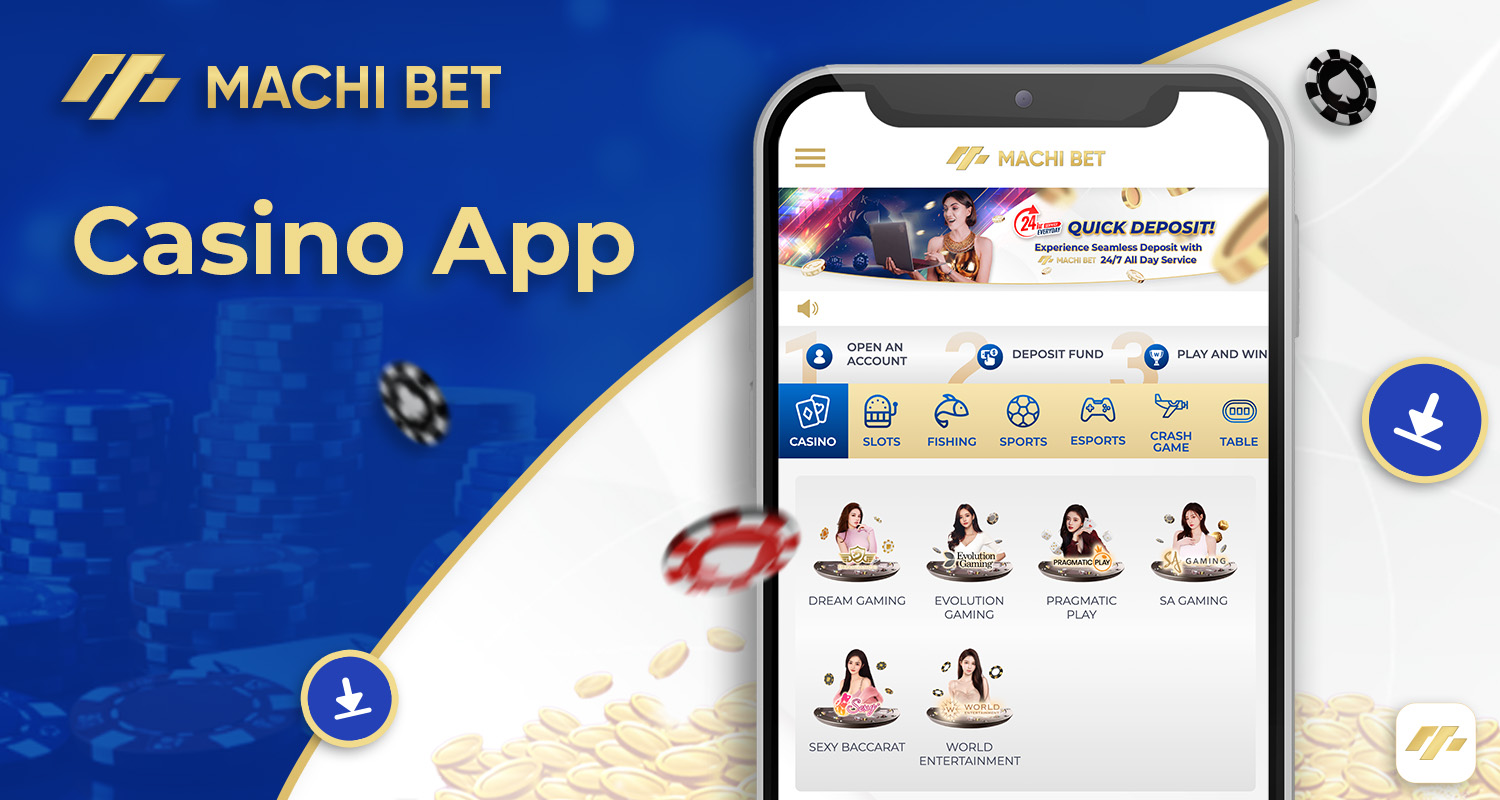 Casino games are available in the Machi777 mobile app