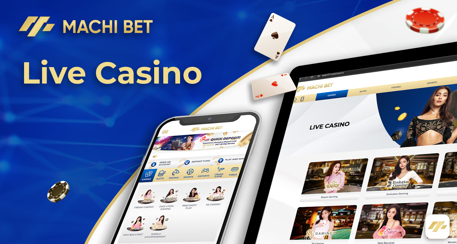 Detailed description of the "Live Casino" section on the Machi777 platform